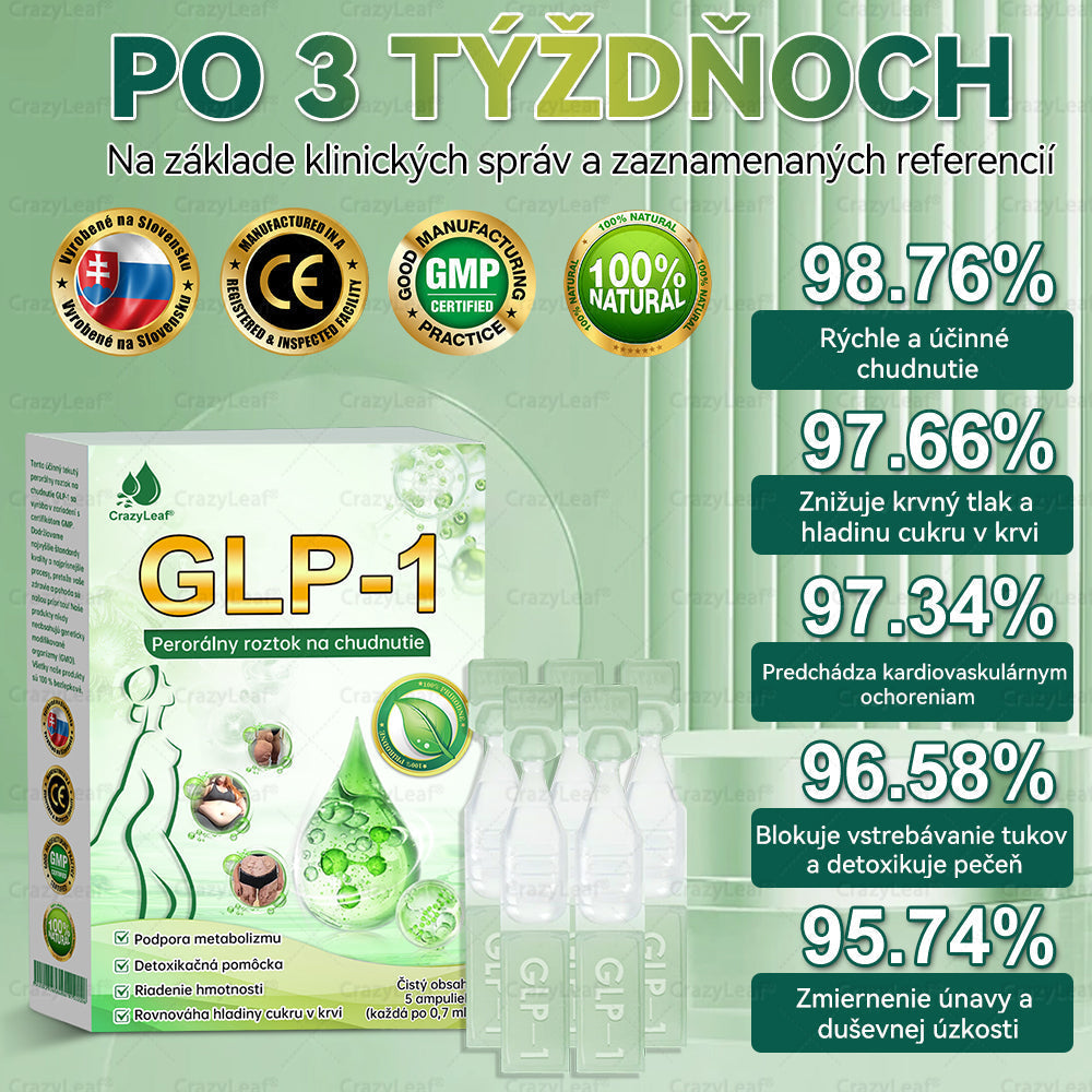 🍀🍀CrazyLeaf® Meglutide GLP-1 Aktivujúci Orálny Roztok ✅Obezita, kardiovaskulárne ochorenia, cukrovka, spánkové apnoe, problémy s kĺbmi a ďalšie