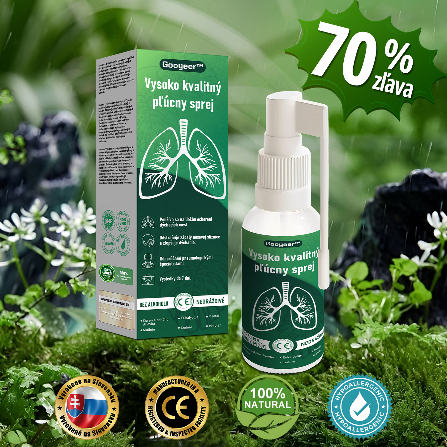 🌿𝐆𝐨𝐨𝐲𝐞𝐞𝐫™ Vysoko kvalitný pľúcny sprej -🧑⚕️ Podporuje zdravie pľúc, priedušiek a dutín, podporuje zdravie dýchacieho systému a ľahšie dýchanie