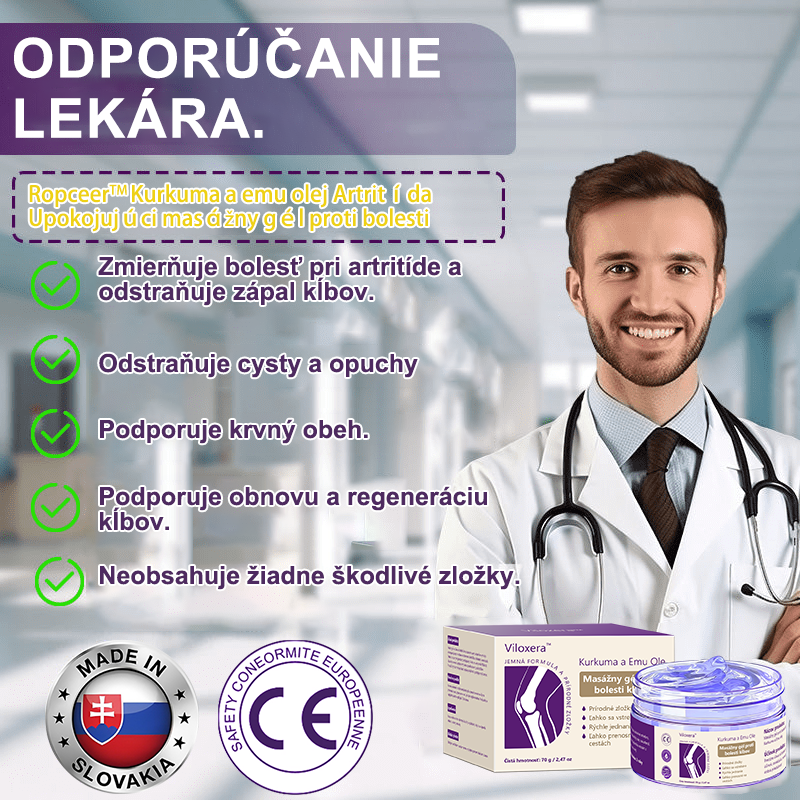 🪻Viloxera™ Kurkuma a Emu Olej Masážny gél proti bolesti kĺbov👨⚕️Schválené Slovenskou ortopedickou spoločnosťou (SOTS)