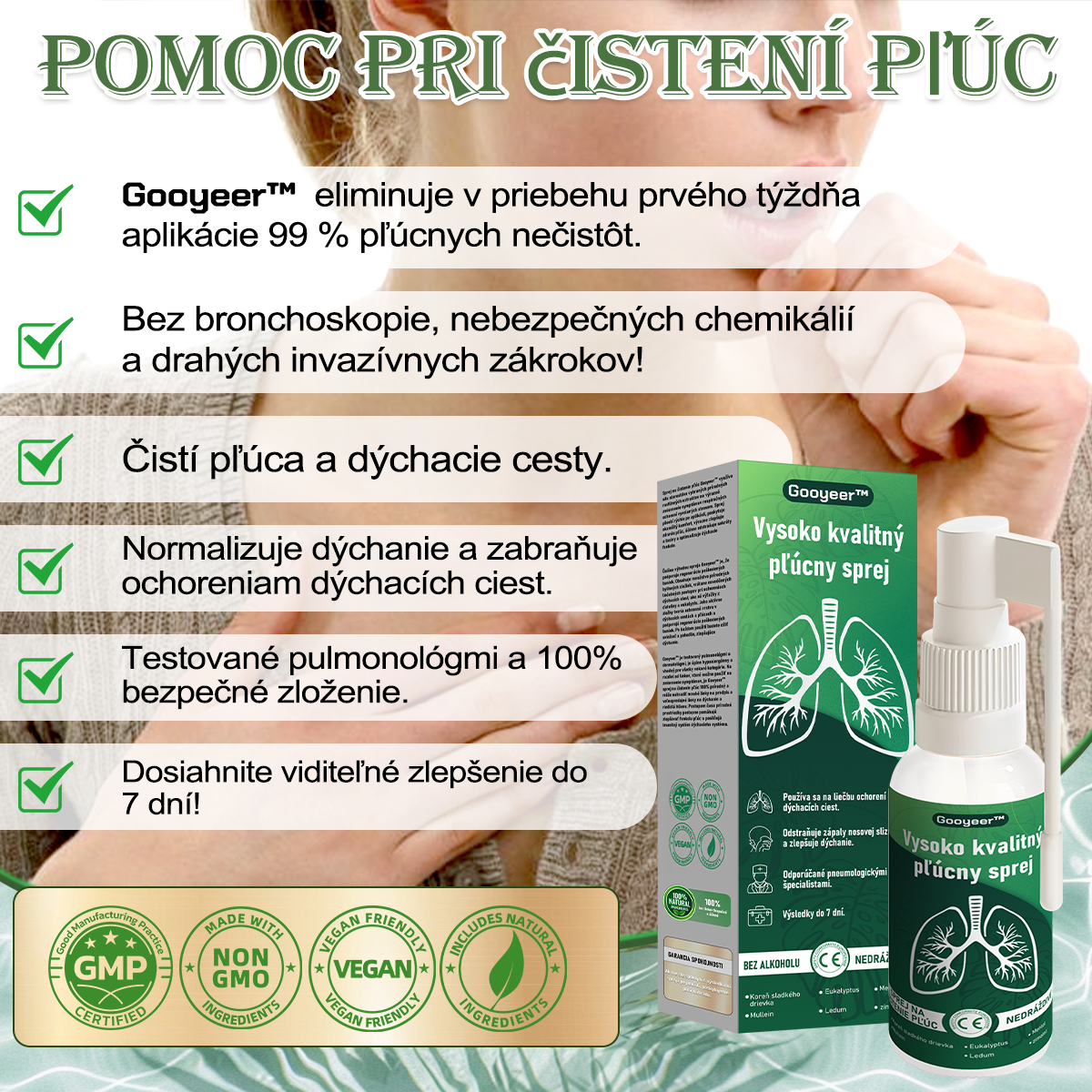 🌿𝐆𝐨𝐨𝐲𝐞𝐞𝐫™ Vysoko kvalitný pľúcny sprej -🧑⚕️ Podporuje zdravie pľúc, priedušiek a dutín, podporuje zdravie dýchacieho systému a ľahšie dýchanie