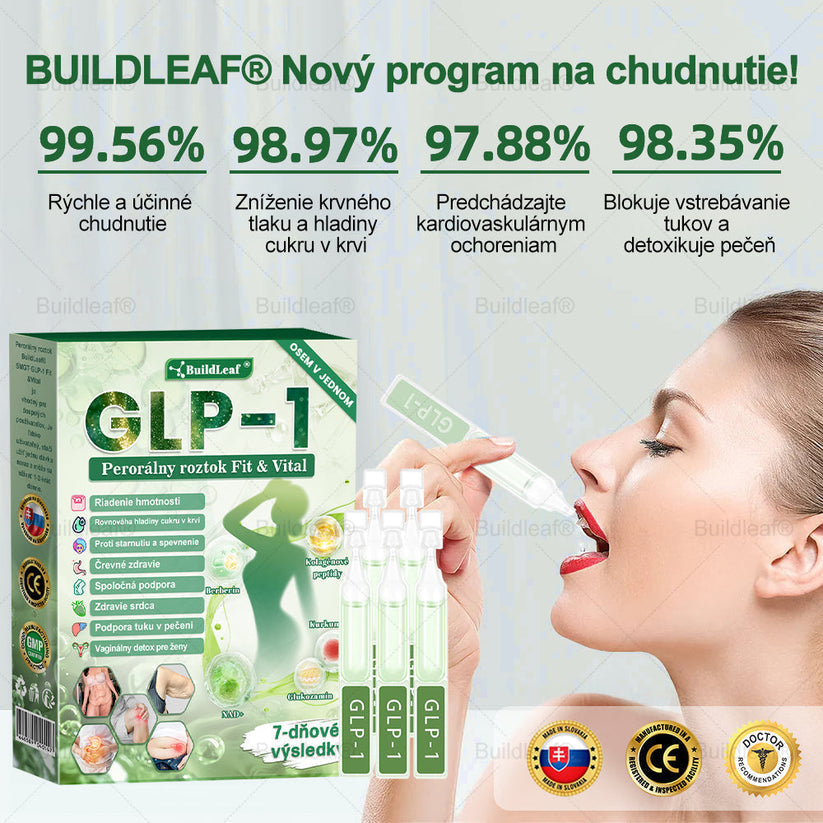 🍏🍏BuildLeaf® GLP-1 6-v-1 Fit & Vital Perorálny Roztok ✅ (Len raz denne, viditeľné zmeny už za 7 dní) Pre obezitu, kardiovaskulárne ochorenia, cukrovku, spánkové apnoe, zdravie čriev, problémy s kĺbmi a ďalšie
